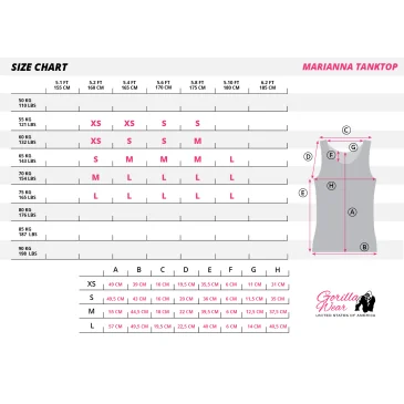 Marianna Tank Top Black Pink - Gorilla Wear