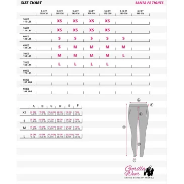 Santa Fe Tights (Pink) - Gorilla Wear