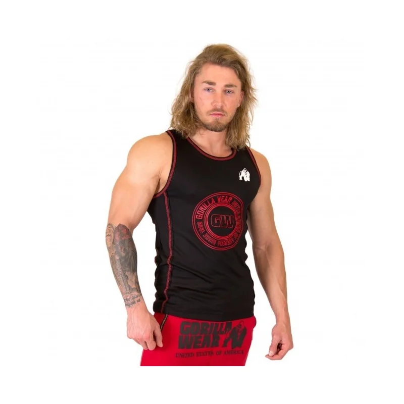 Kenwood Tank Top - Black/Red - Gorilla Wear