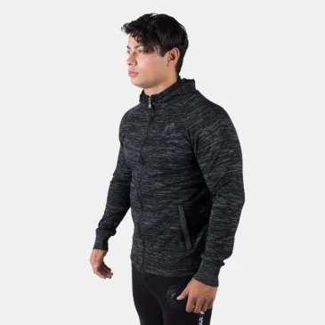 Keno zipped hoodie Black Gray - Gorilla Wear
