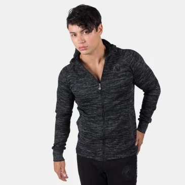 Keno zipped hoodie Black Gray - Gorilla Wear