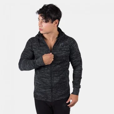 Keno zipped hoodie Black Gray - Gorilla Wear