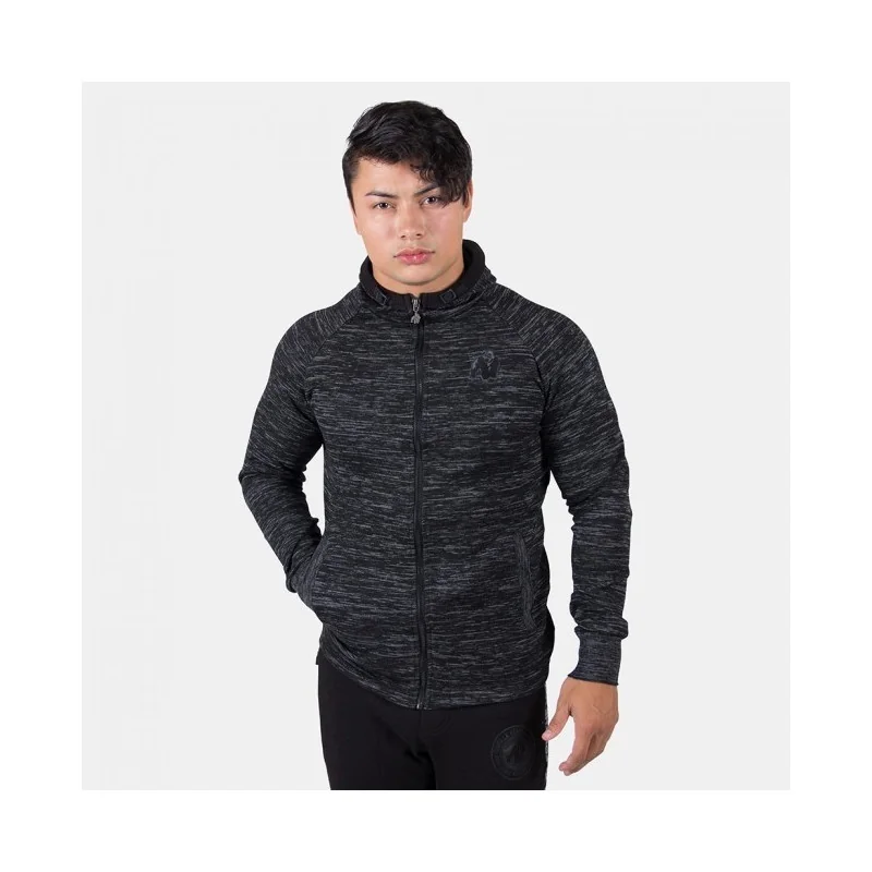 Keno zipped hoodie Black Gray - Gorilla Wear