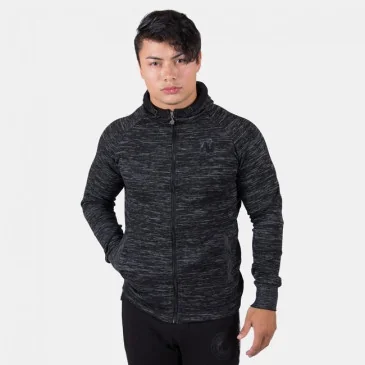 Keno zipped hoodie Black Gray - Gorilla Wear