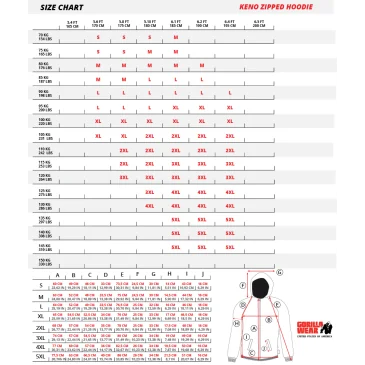 Keno zipped hoodie Black Gray - Gorilla Wear