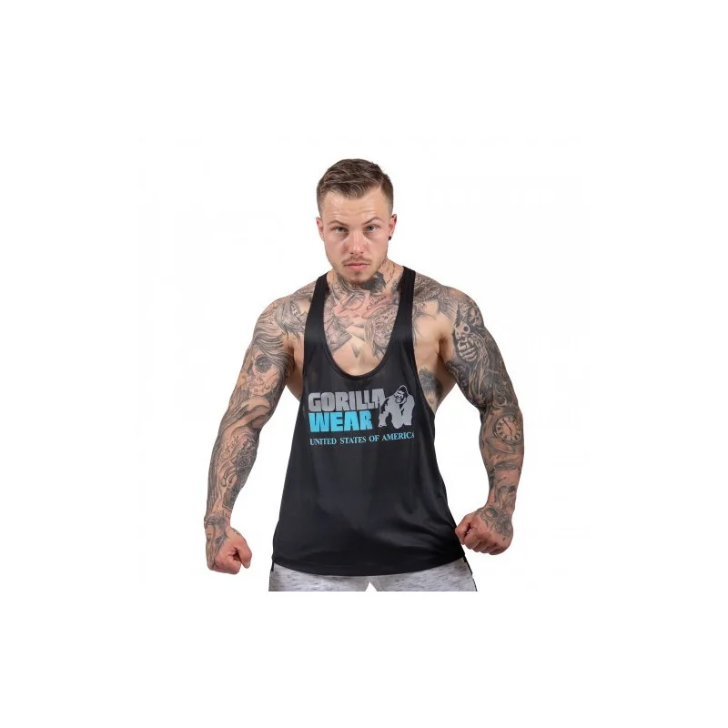 Nashville Tank Top - Noir et Bleu - Gorilla Wear