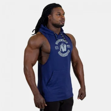 Lawrence Hooded Tank Top - Navy Blue - Gorilla Wear