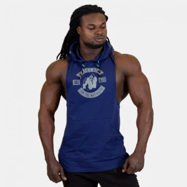 Lawrence Hooded Tank Top - Navy Blue - Gorilla Wear