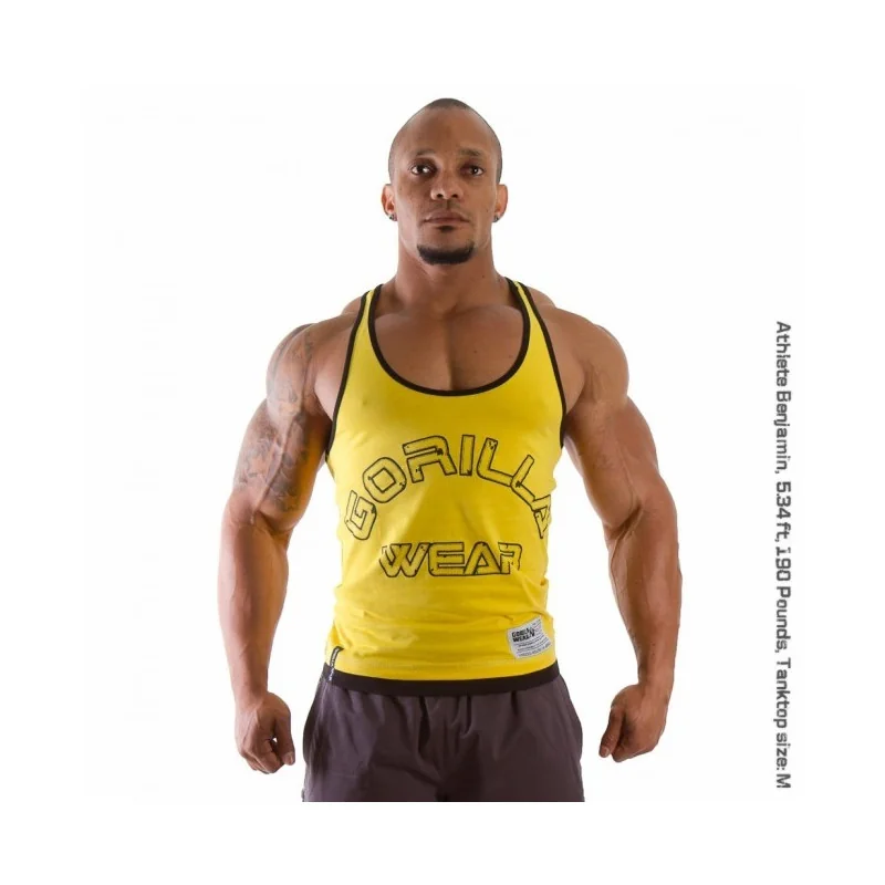 Logo Stringer Tank Top Yellow - Gorilla Wear