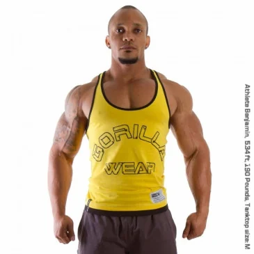 Logo Stringer Tank Top Black - Gorilla Wear