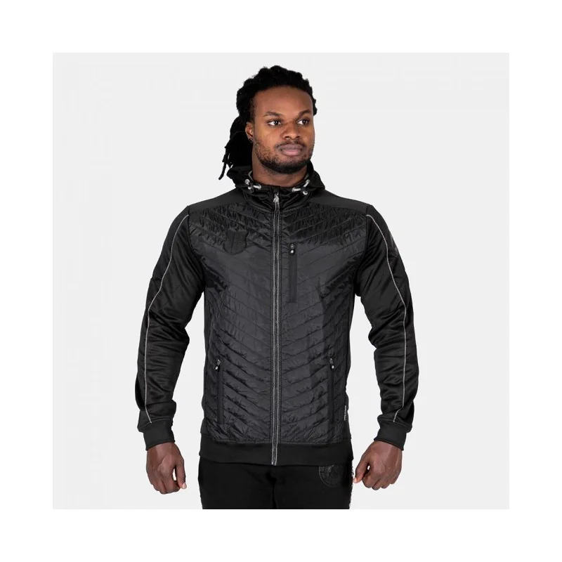 Jefferson Front Padded Jacket - Black/Gray - Gorilla Wear