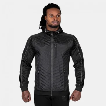 Jefferson Front Padded Jacket - Black/Gray - Gorilla Wear