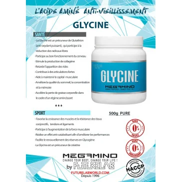 Glycine 500 g de Futurelab pas cher - Nutriwellness