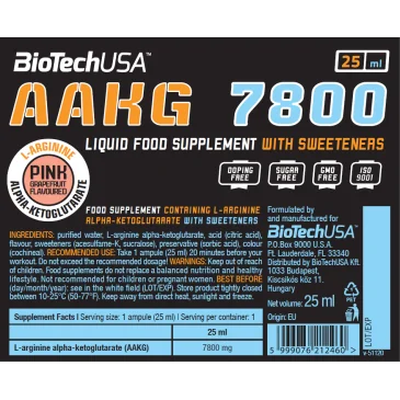 AAKG 7800 de BioTech USA pas cher - Nutriwellness