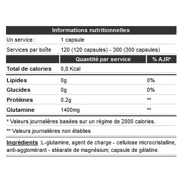 Glutamine Mega Caps d'Olimp Sport Nutrition pas cher - Nutriwellness