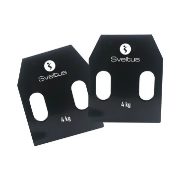 Plaque acier avec poignées 4 kg x2 de Sveltus pas cher - Nutriwellness
