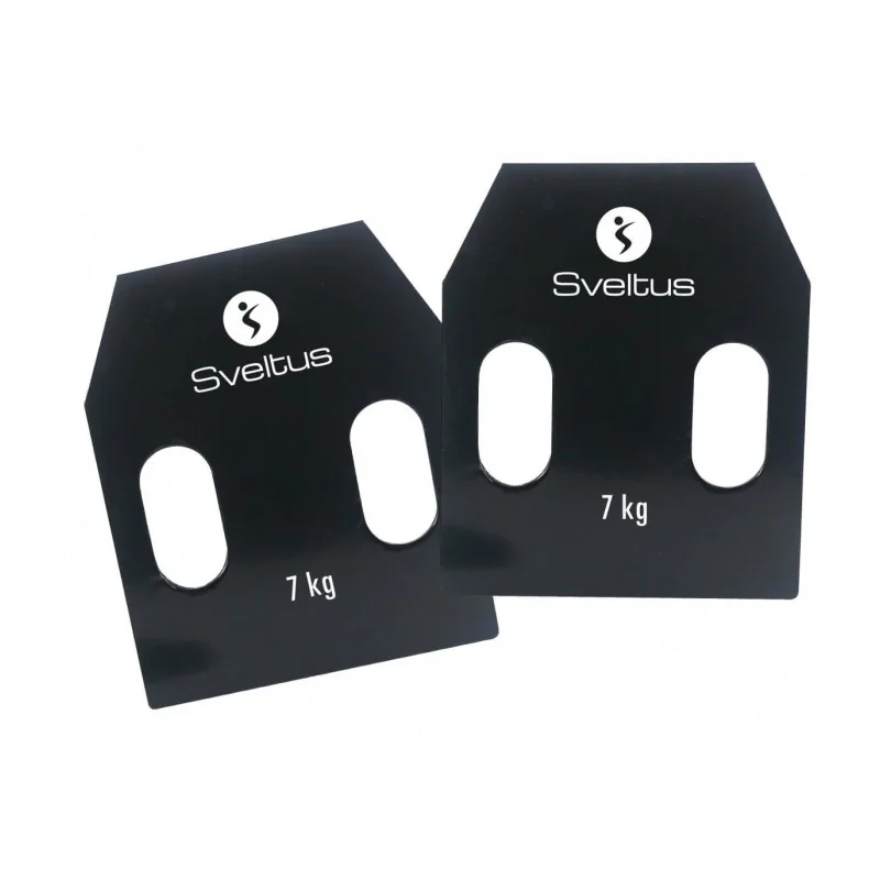Plaque acier avec poignées 7 kg x2 - Sveltus