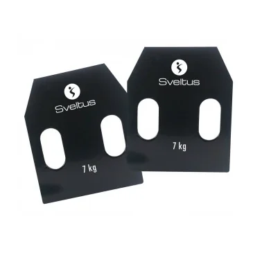 Plaque acier avec poignées 7 kg x2 de Sveltus pas cher - Nutriwellness