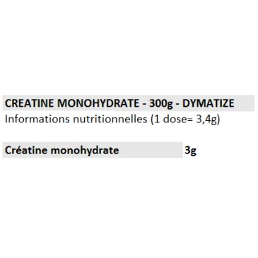 Creatine Monohydrate Powder (300g) de Dymatize - Nutriwellness