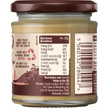Organic Cashew Butter 170g de Meridian Foods pas cher - Nutriwellness