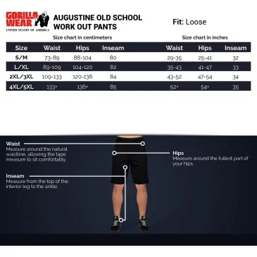 Augustine Old School Pants Black de Gorilla Wear - Nutriwellness