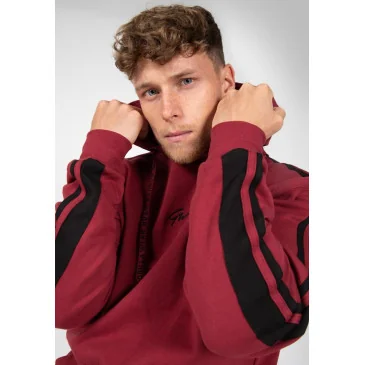 Banks Oversized Hoodie - Burgundy Red / Black - Gorilla Wear - Nutriwellness