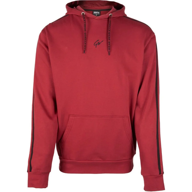 Banks Oversized Hoodie - Burgundy Red / Black - Gorilla Wear