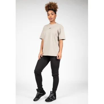 Bixby Oversized T-Shirt - Beige Gorilla Wear pas cher - Nutriwellness