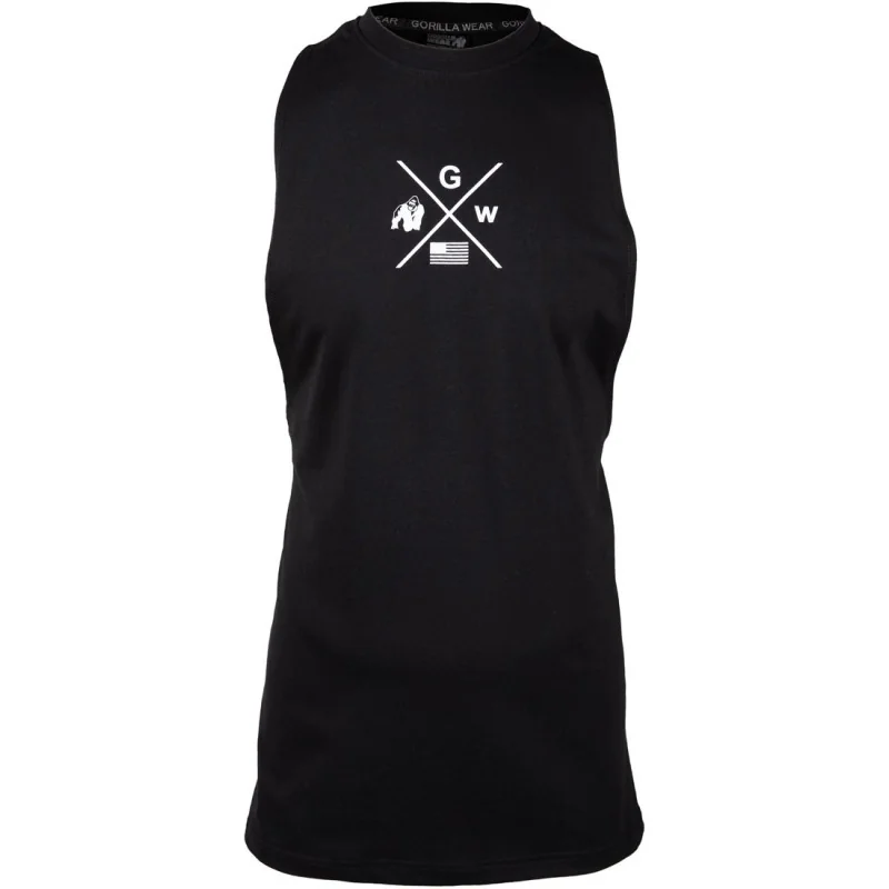 Cisco Drop Armhole Tank Top Black/White - Gorilla Wear