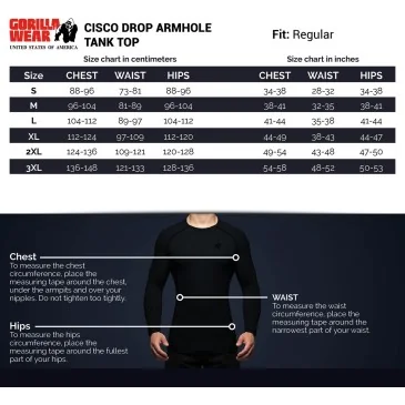 Cisco Drop Armhole Tank Top Black/White Gorilla Wear - Nutriwellness