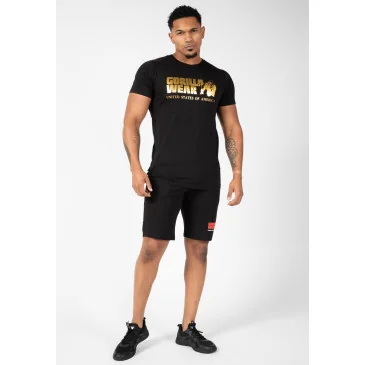 Classic T-shirt Black Gold de Gorilla Wear pas cher - Nutriwellness