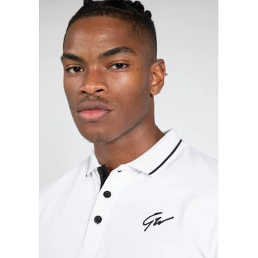 Delano Polo White/Black de Gorilla Wear pas cher - Nutriwellness