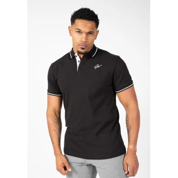 Delano Polo Black/White de Gorilla Wear pas cher - Nutriwellness