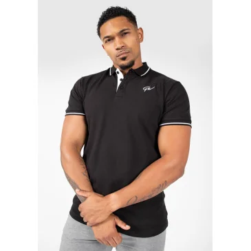 Delano Polo Black/White de Gorilla Wear pas cher - Nutriwellness
