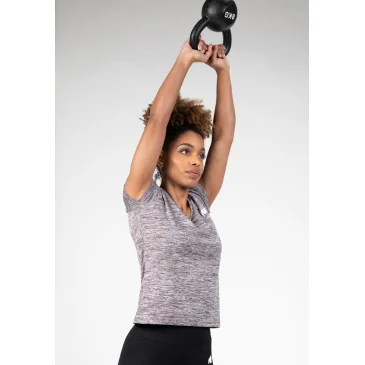 Elmira V-Neck T-Shirt Gray Melange de Gorilla Wear pas cher - Nutriwellness