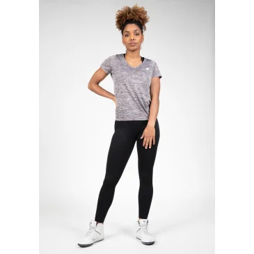 Elmira V-Neck T-Shirt Gray Melange de Gorilla Wear pas cher - Nutriwellness