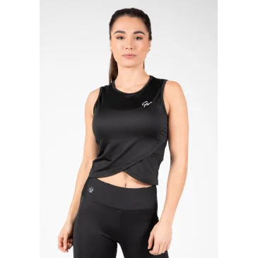 Estelle Twisted Crop Top Black Gorilla Wear pas cher - Nutriwellness