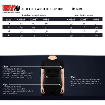 Estelle Twisted Crop Top Black Gorilla Wear pas cher - Nutriwellness