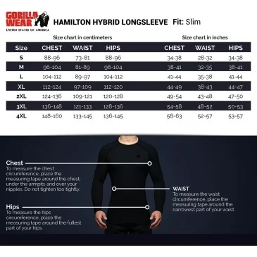 Hamilton Hybrid Long Sleeve Black de Gorilla Wear pas cher - Nutriwellness
