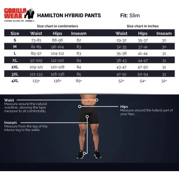 Hamilton Hybrid Pants Black de Gorilla Wear pas cher - Nutriwellness