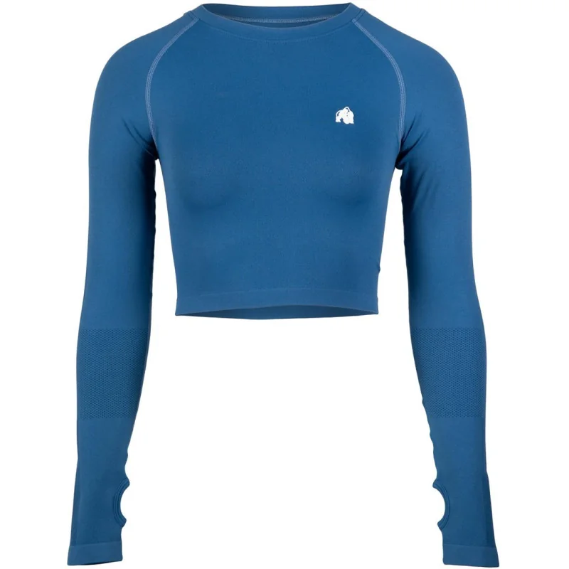 Hilton Seamless Long Sleeve - Bleu - Gorilla Wear