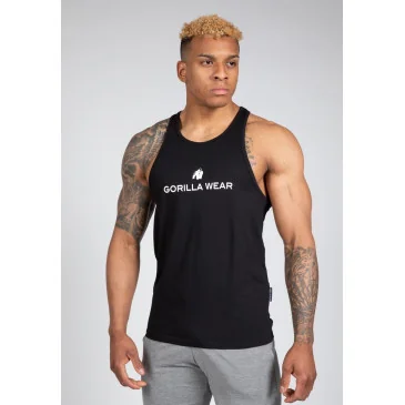 Carter Stretch Tank Top Black de Gorilla Wear pas cher - Nutriwellness