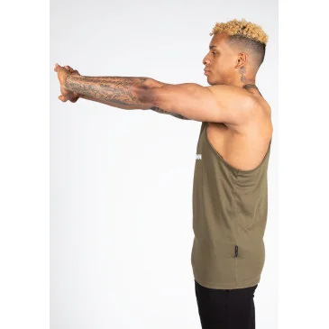 Carter Stretch Tank Top Army Green de Gorilla Wear pas cher - Nutriwellness
