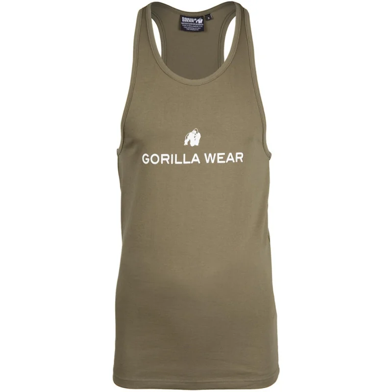 Carter Stretch Tank Top Army Green - Gorilla Wear