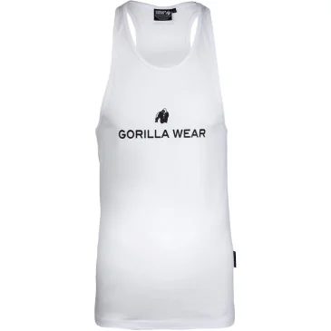 Carter Stretch Tank Top White de Gorilla Wear pas cher - Nutriwellness