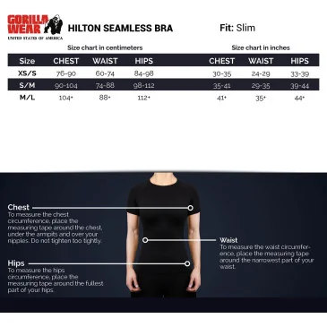 Hilton Seamless Sports Bra Black de Gorilla Wear pas cher - Nutriwellness