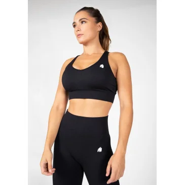 Hilton Seamless Sports Bra Black de Gorilla Wear pas cher - Nutriwellness