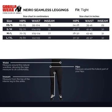 Neiro Seamless Leggings Black de Gorilla Wear pas cher - Nutriwellness