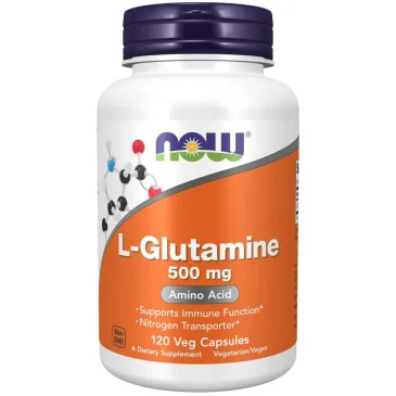 L-Glutamine 500mg (120 vcaps) de Now Foods pas cher - Nutriwellness