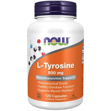 L-Tyrosine 500mg (120) de Now Foods pas cher - Nutriwellness